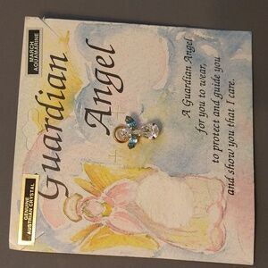 Guardian Angel Pin with Genuine Austrian Crystals March Aquamarine